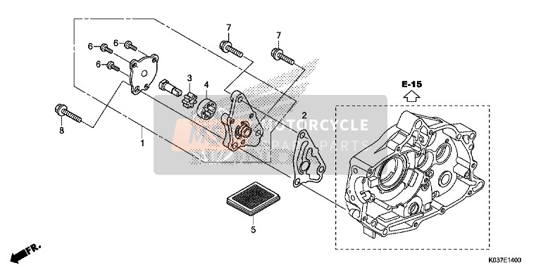 Honda AFS110CSF 2015 Pompa dell'olio per un 2015 Honda AFS110CSF